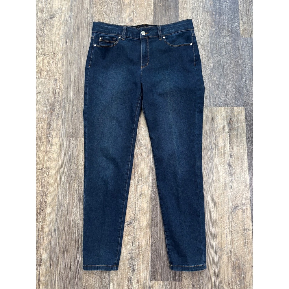 Jones New York‎ Lexington Skinny Jeans Womens 10 Dark Indigo High Rise Stretch
